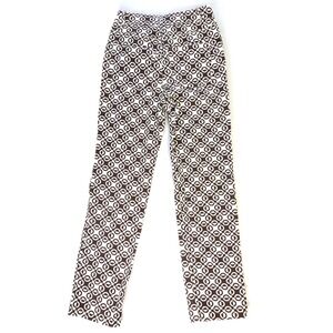 Peppermayo Brown White Geometric Circle Print Jeans Straight Leg Pants US 2